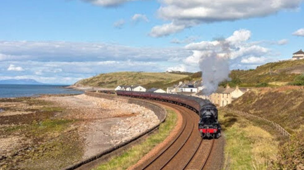 Steam railway by the sea